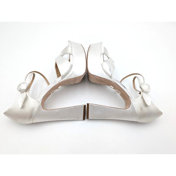 Badgley Mischka Jayleen Chunky Platform Sandals Women's White Size US8 EU38.5 - Picture 6 of 13
